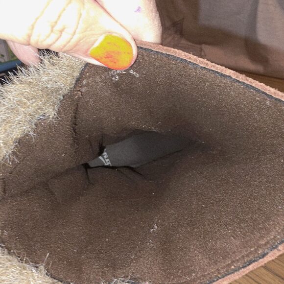 DANSKO FYODORA Sz 9.5/10 Brown Suede Aztec Embroiderd Faux Fur Pull-On Mid Boots - Picture 11 of 15